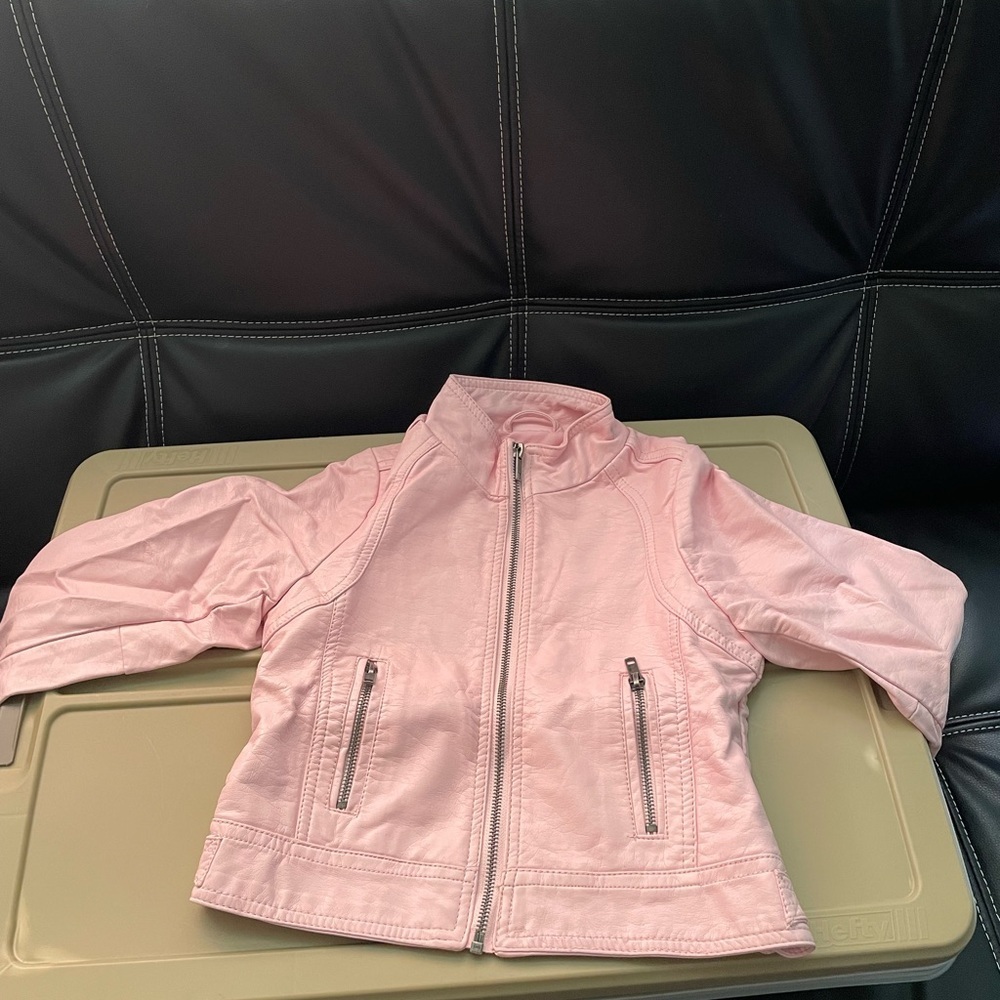 Pink Girl Faux Leather Jacket